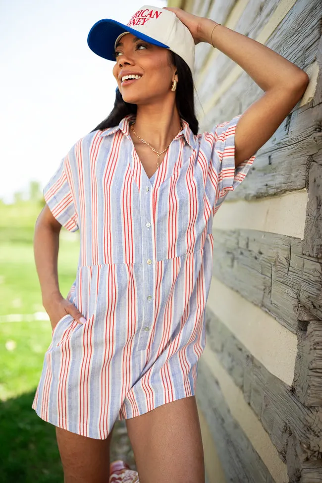 Best Is Yet To Come Striped Short Sleeve Romper