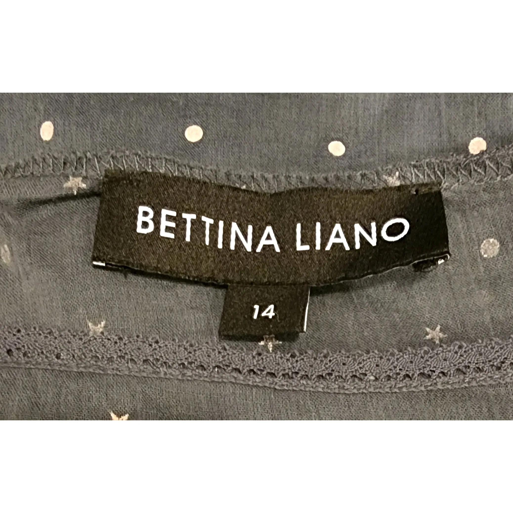 Bettina Liano frilled long sleeve cotton top size 14