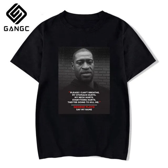 black lives matter George floyd I can’t breathe shirt Summer Fashion Vintage Tshirt Print Tops Fashion Short Sleeve Casual Tee