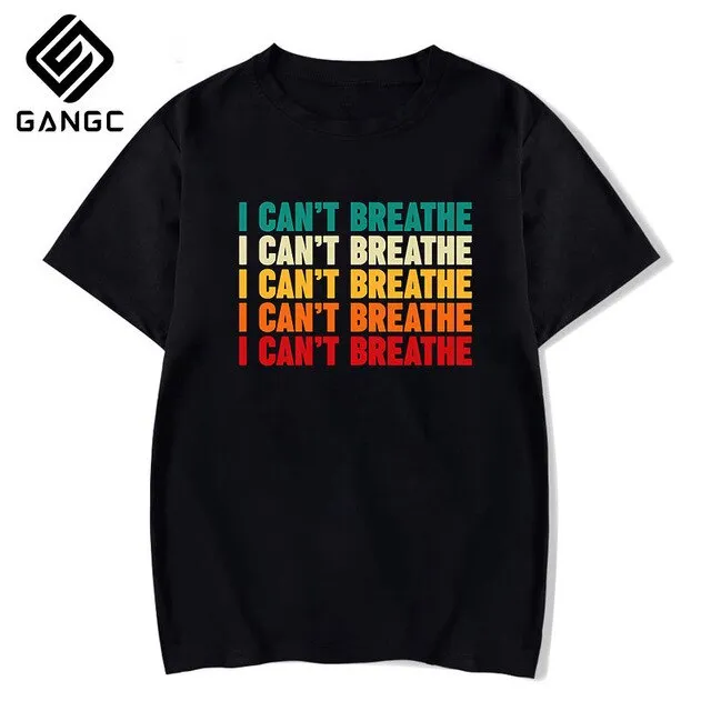 black lives matter George floyd I can’t breathe shirt Summer Fashion Vintage Tshirt Print Tops Fashion Short Sleeve Casual Tee