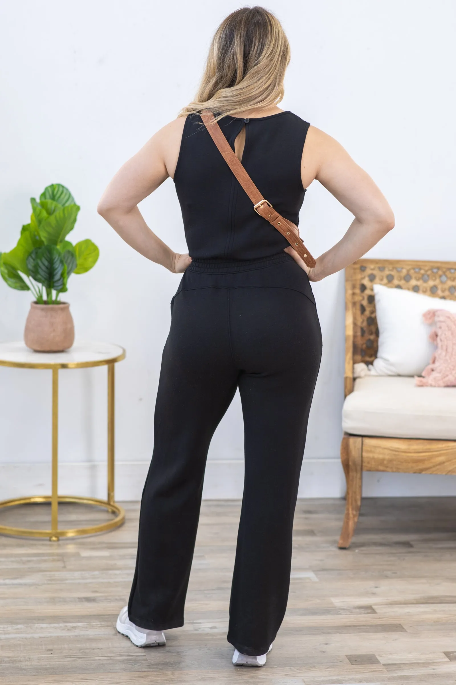 Black Modal Scuba Luxury Jumpsuit