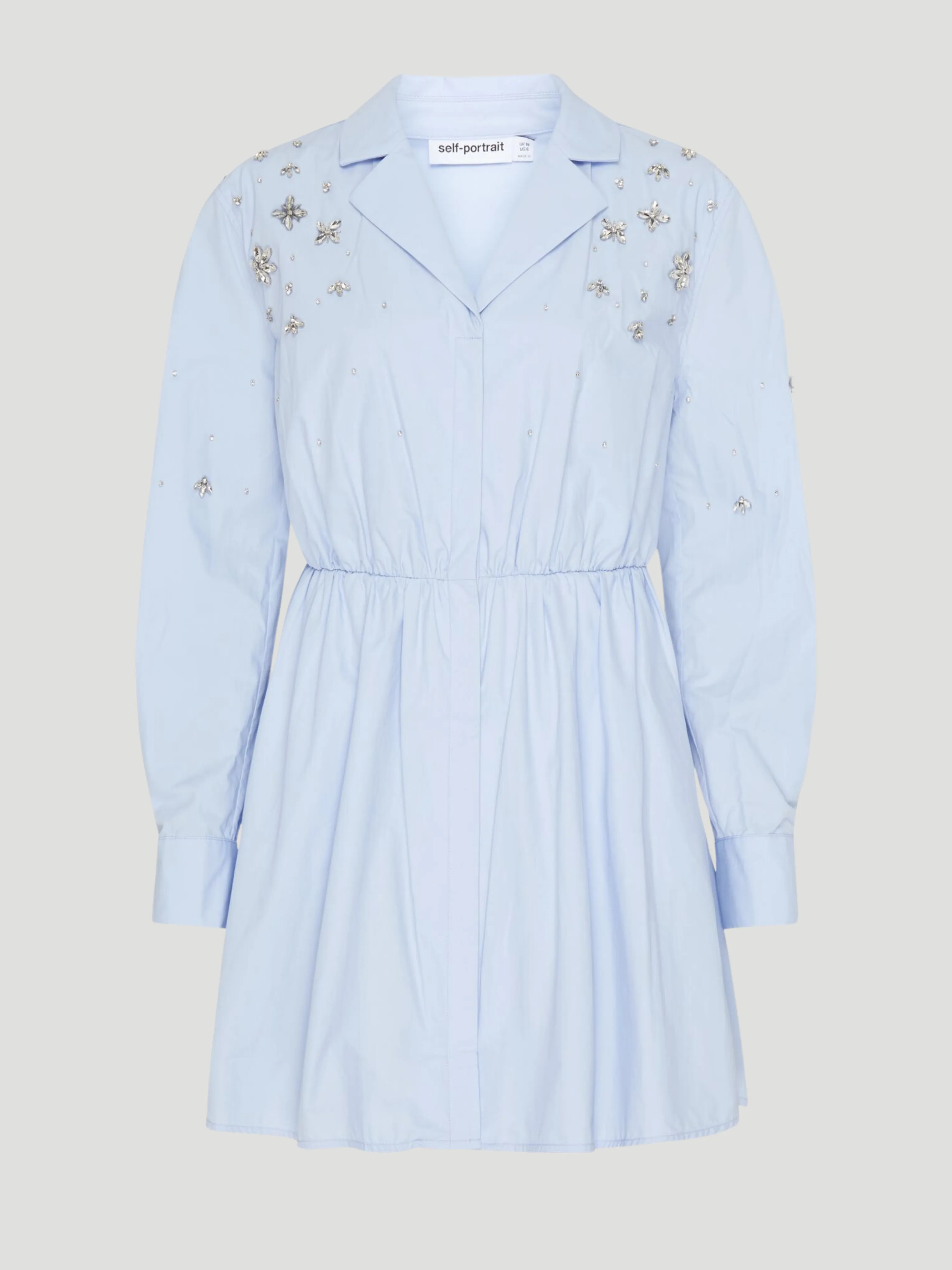Blue Cotton Embellished Dress