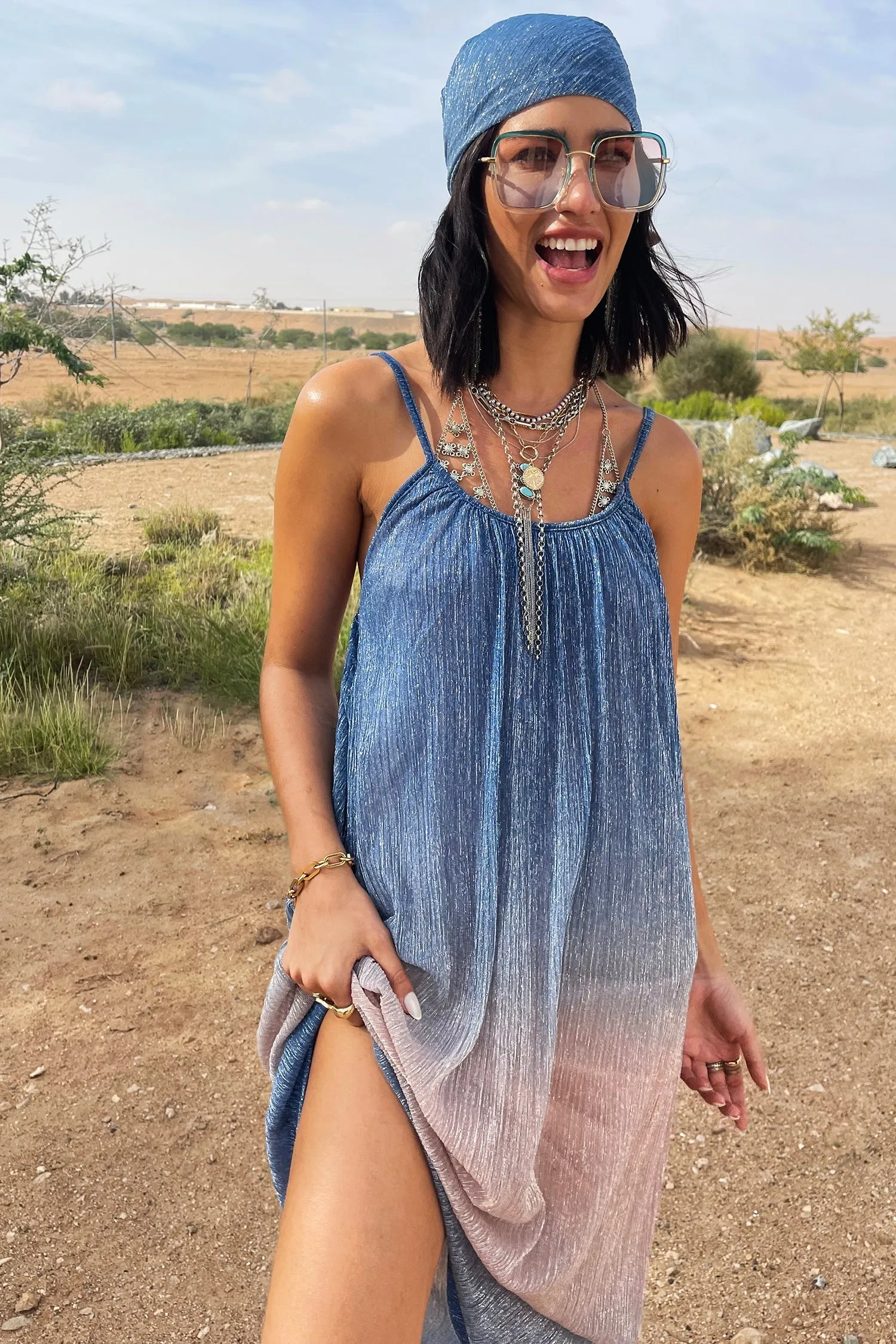 Blue Ombre Maxi Dress