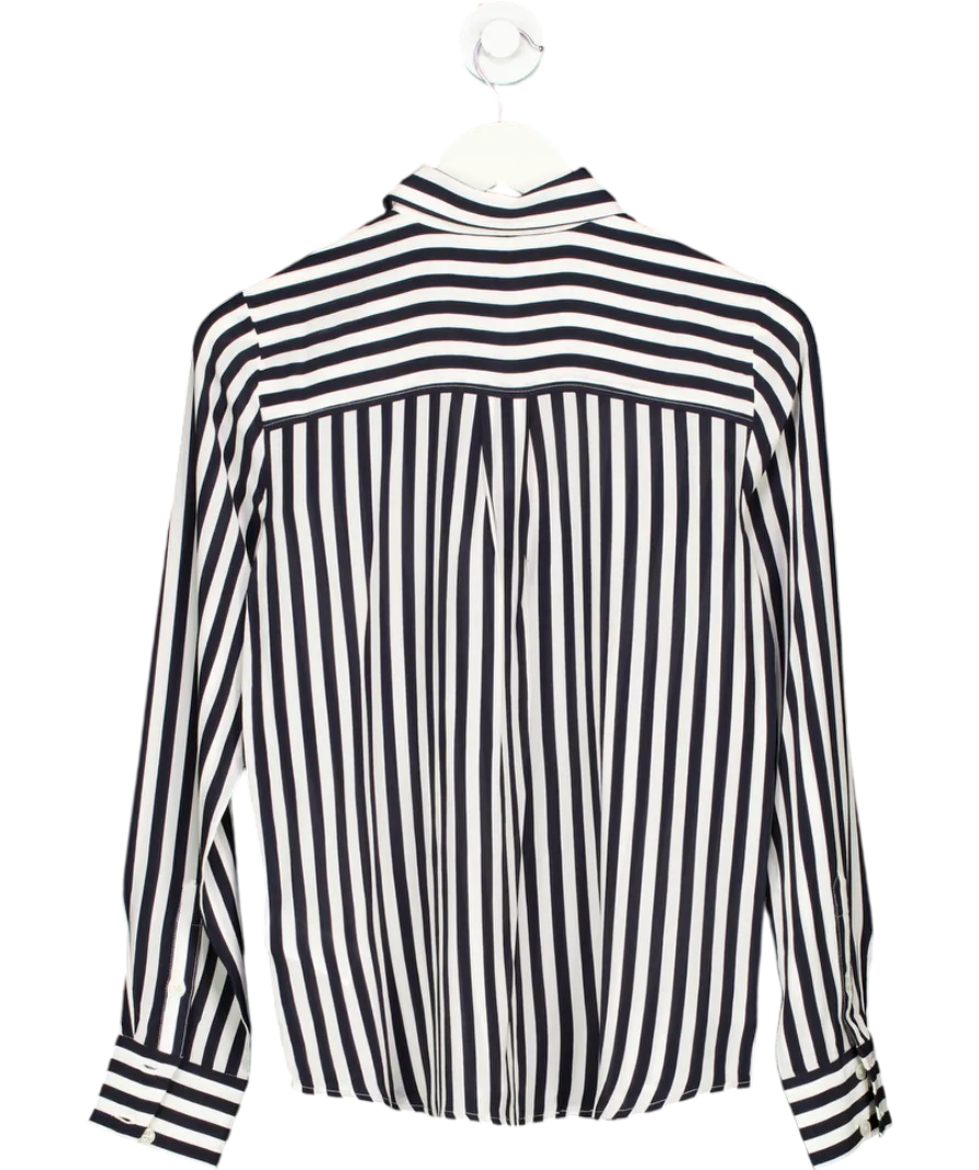 Boden Black 100% Silk Stripe Shirt UK 6