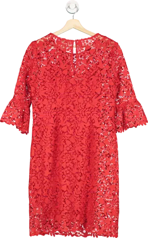Boden Red Lace Shift Dress UK 10R