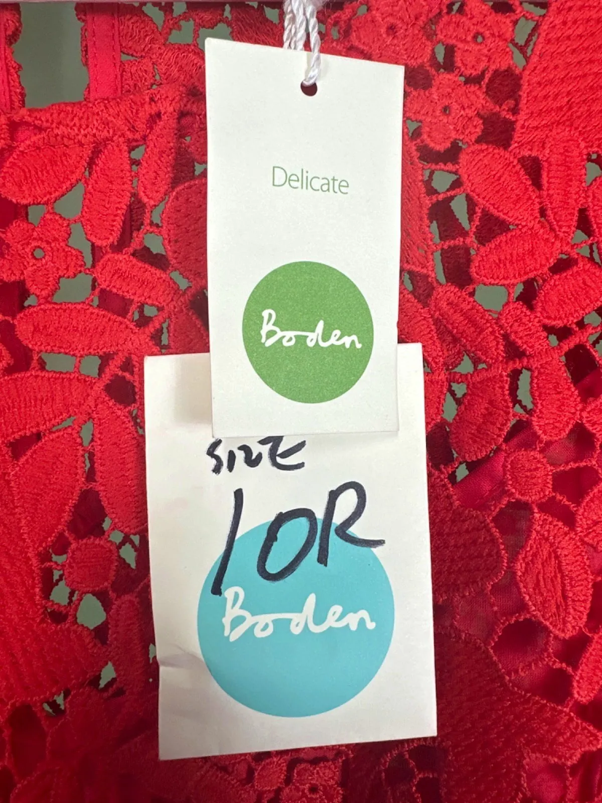 Boden Red Lace Shift Dress UK 10R