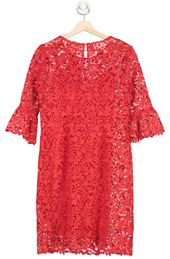 Boden Red Lace Shift Dress UK 10R