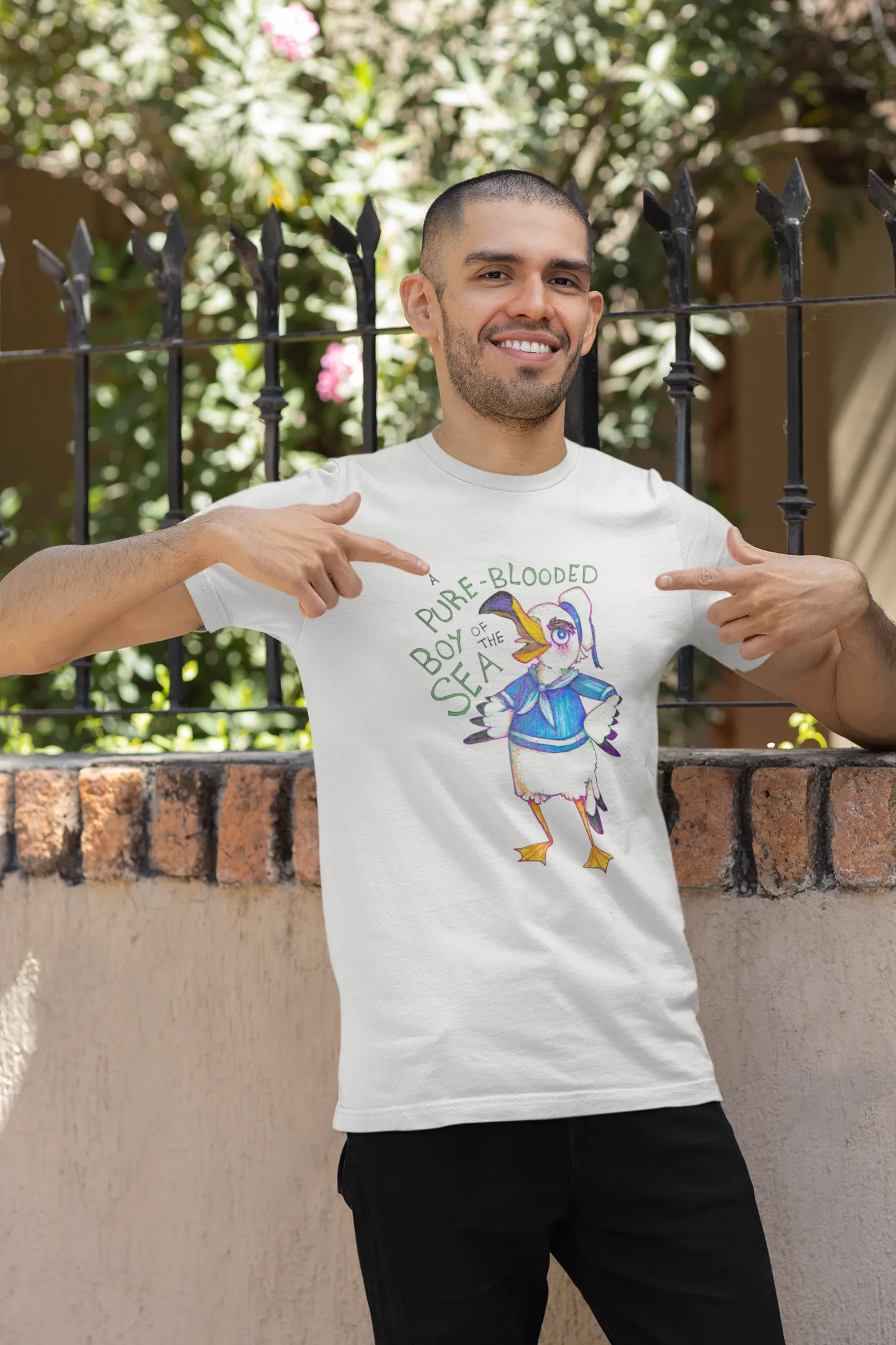 Boy of the Sea Unisex Jersey Short Sleeve Tee - Designed by Sadie Rothenberg (White)