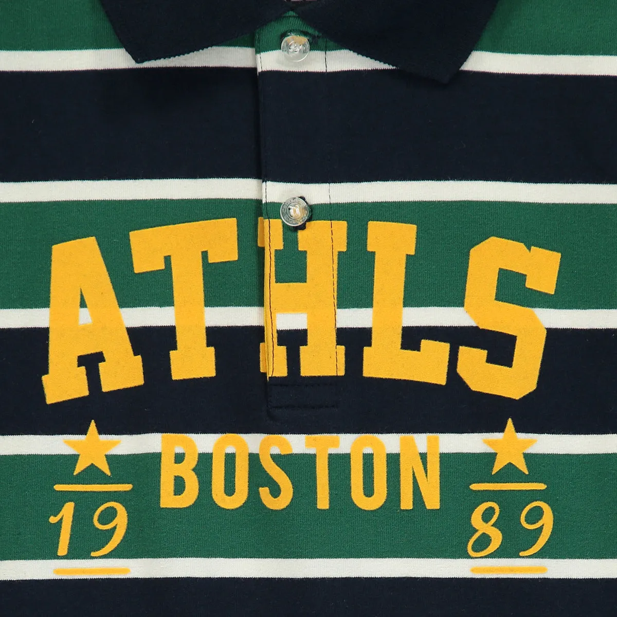 Boys Blue and Green Cotton Polo Shirt
