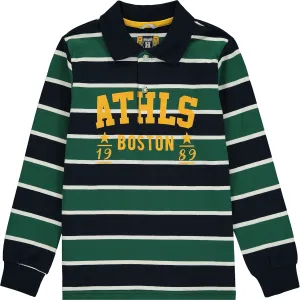 Boys Blue and Green Cotton Polo Shirt