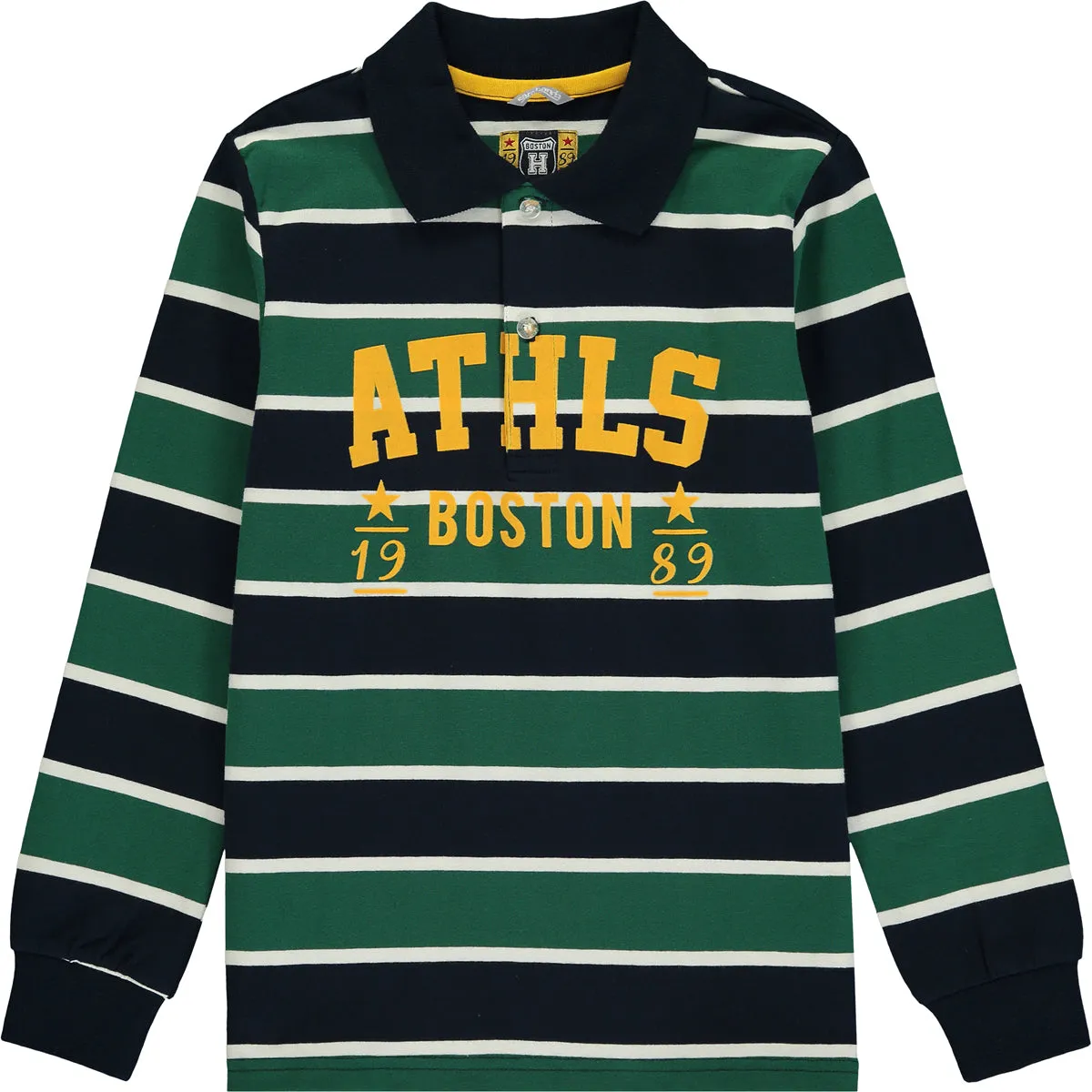 Boys Blue and Green Cotton Polo Shirt