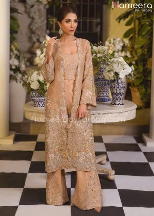 Bridal Pakistani Long Jacket Dresses Online #BS519