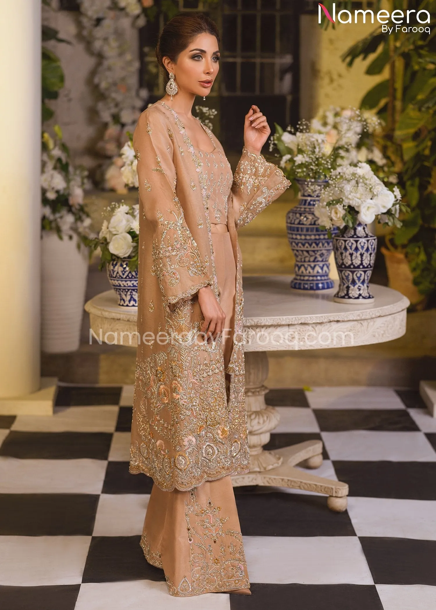Bridal Pakistani Long Jacket Dresses Online #BS519