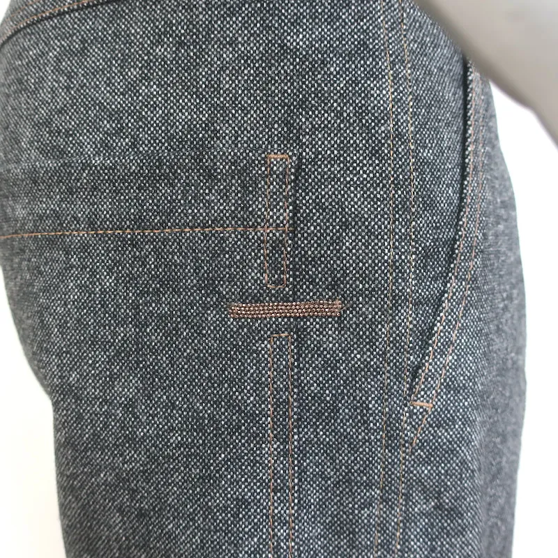 Brunello Cucinelli Monili-Detail Cropped Trousers Charcoal Wool-Cashmere Size 38