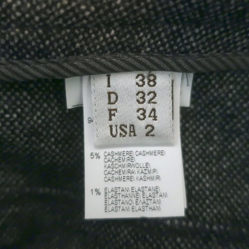 Brunello Cucinelli Monili-Detail Cropped Trousers Charcoal Wool-Cashmere Size 38