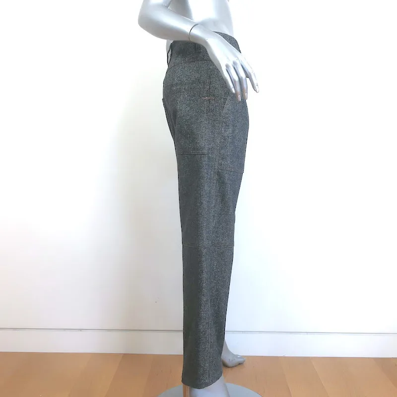 Brunello Cucinelli Monili-Detail Cropped Trousers Charcoal Wool-Cashmere Size 38