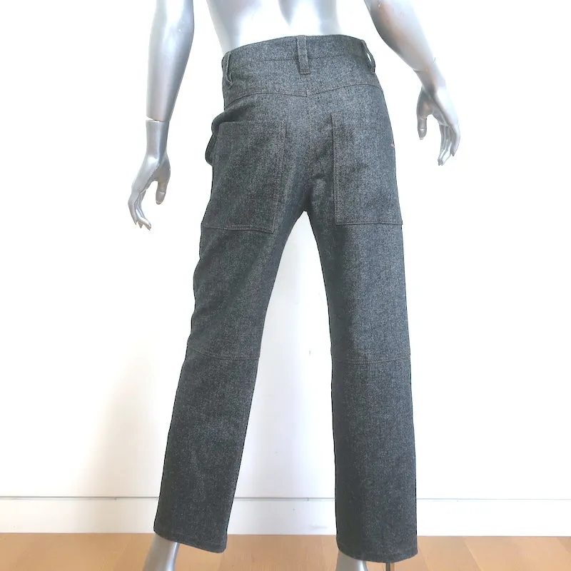 Brunello Cucinelli Monili-Detail Cropped Trousers Charcoal Wool-Cashmere Size 38