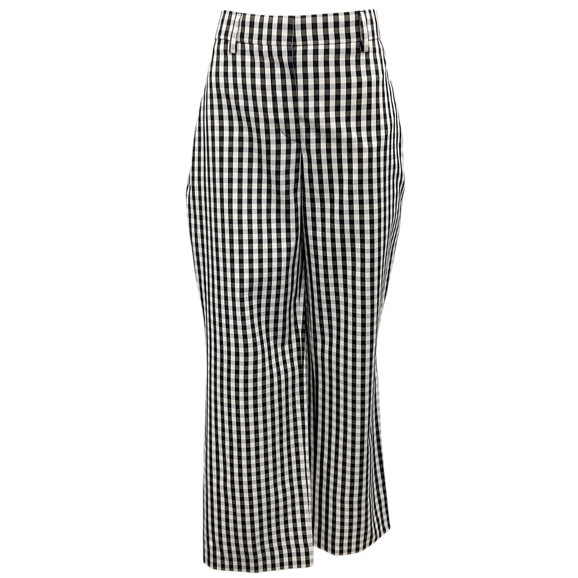 Burberry Black / White Gingham Cropped Trousers