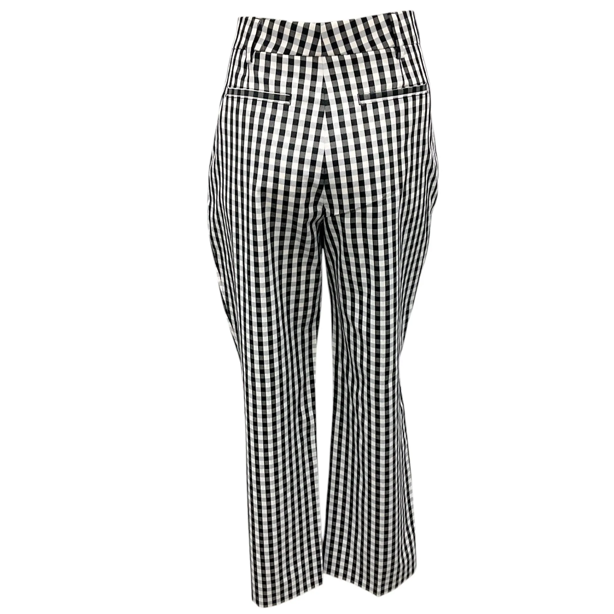 Burberry Black / White Gingham Cropped Trousers