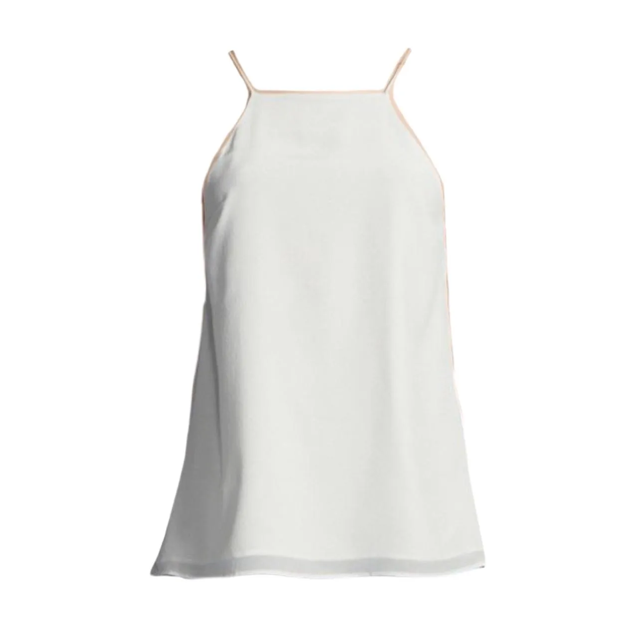CAMI Women's White Racer Cut Out Top #930 S NWT