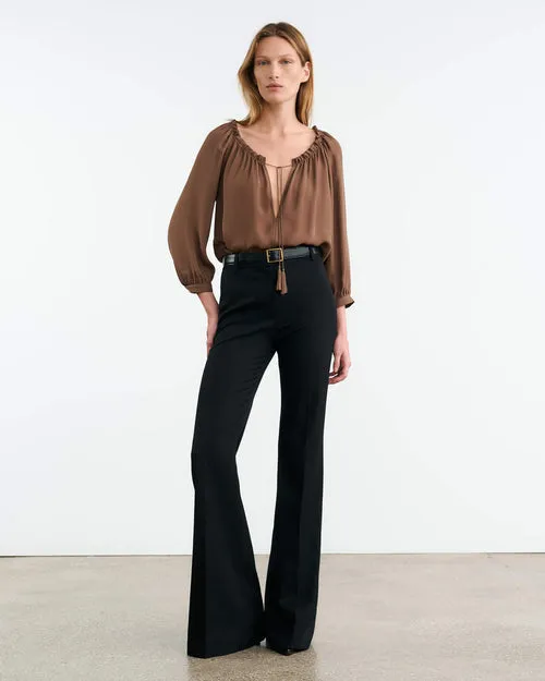 Carley Silk Blouse - Taupe
