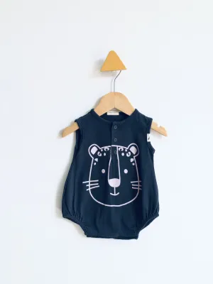 Cheetah Face Romper // 0-3M
