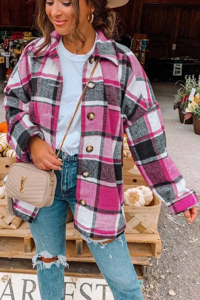 Chicindress Fashion Big Plaid Coat Tops(6 Colors)