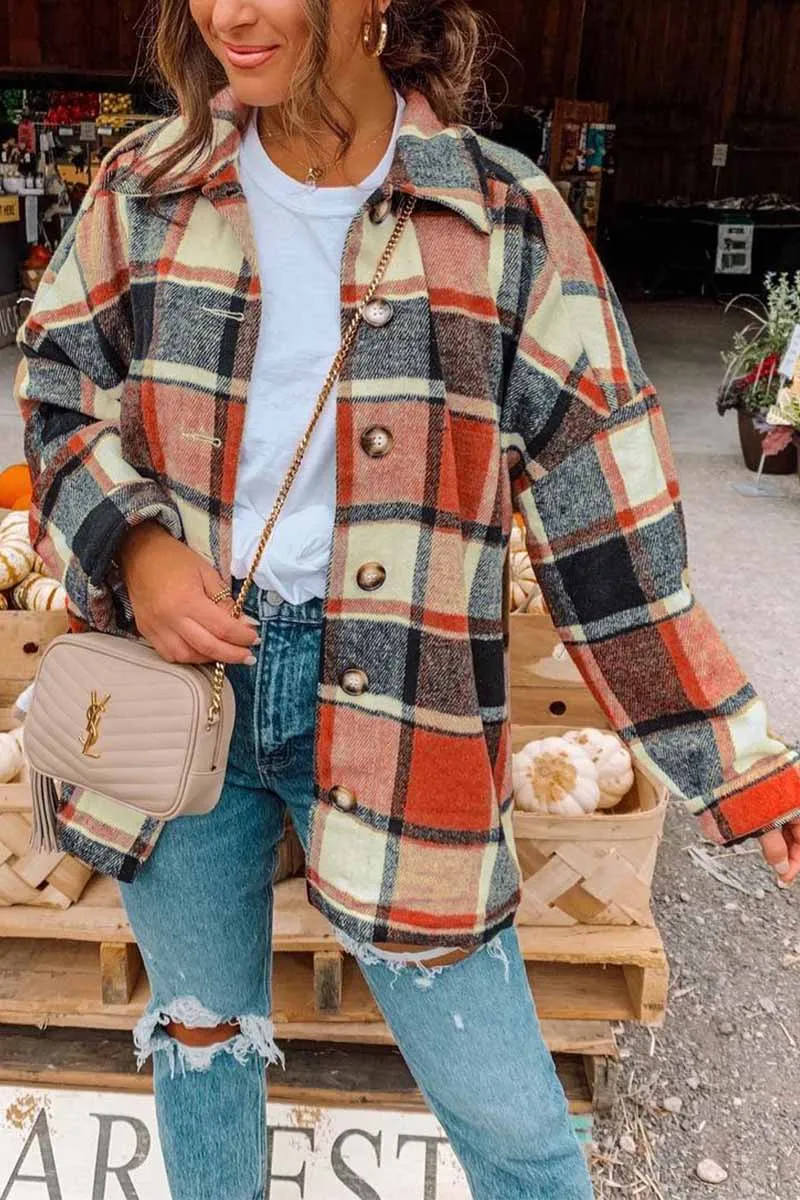 Chicindress Fashion Big Plaid Coat Tops(6 Colors)