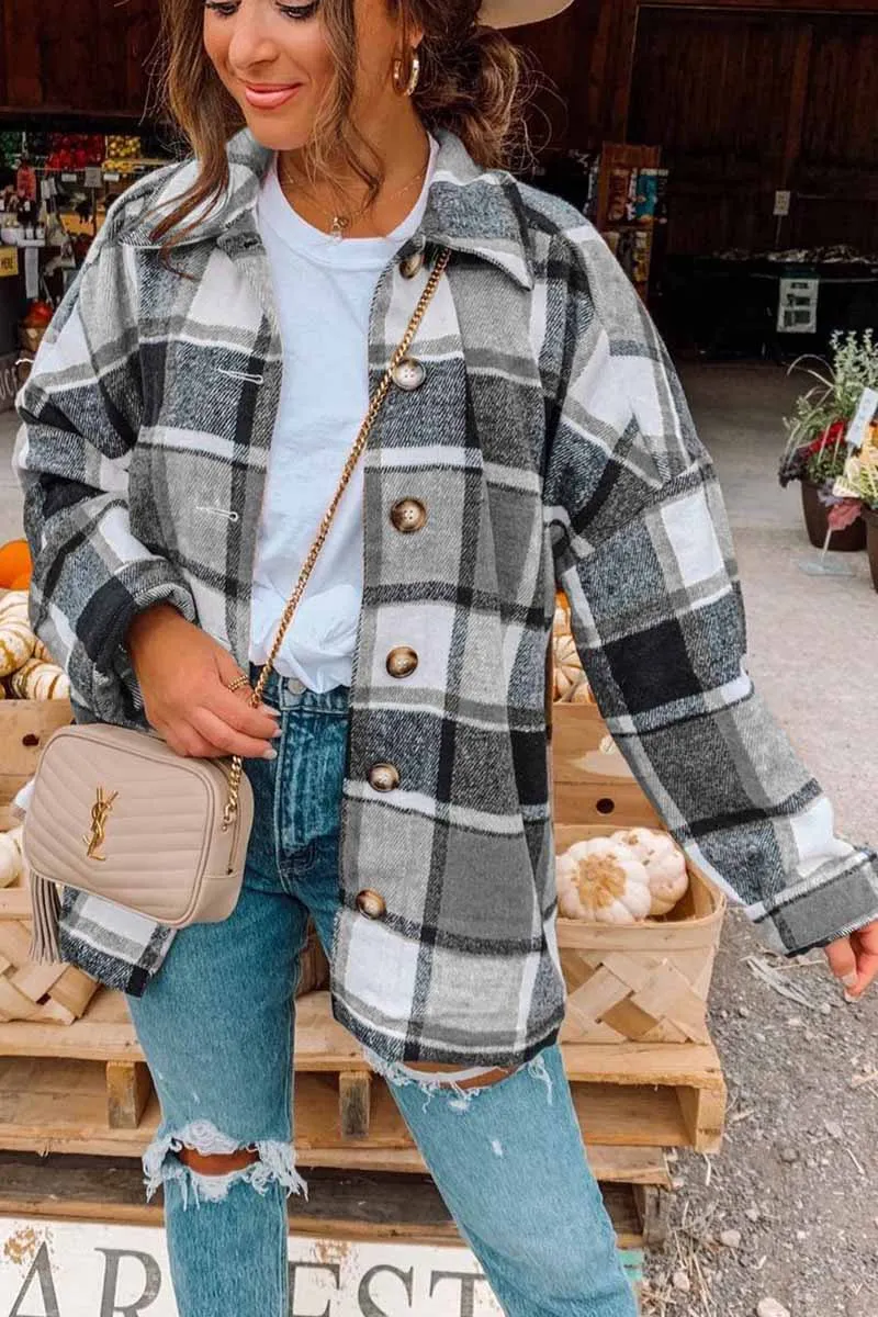 Chicindress Fashion Big Plaid Coat Tops(6 Colors)