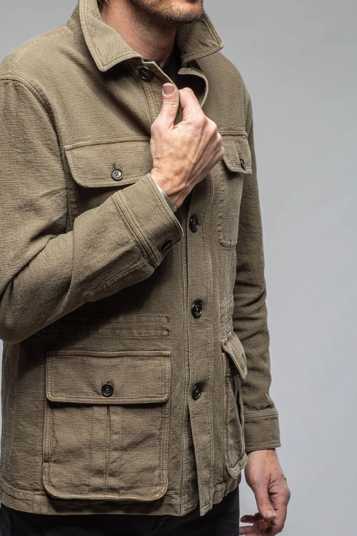 Chinaco Safari Jacket In Moss Grey