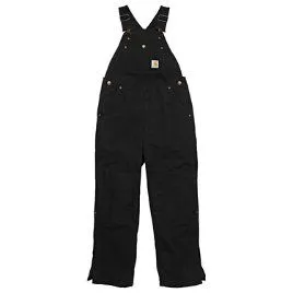 CLCM8662-7-Black Carhartt Kids Duck Overall Quilt Lined