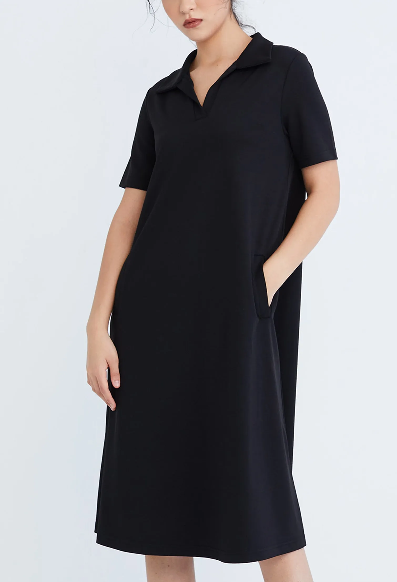 Collared A-line T-Shirt Dress
