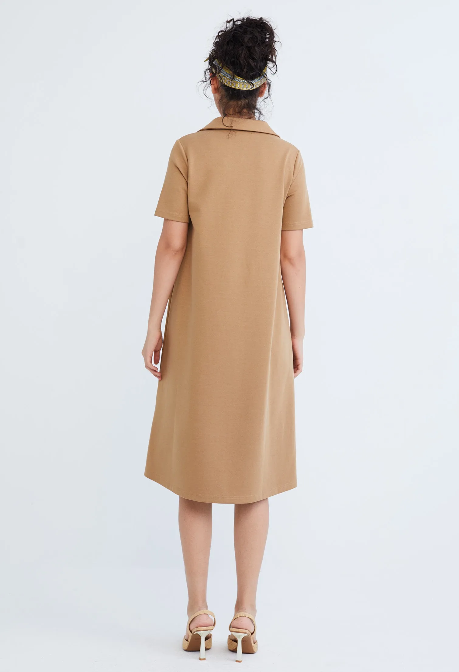 Collared A-line T-Shirt Dress