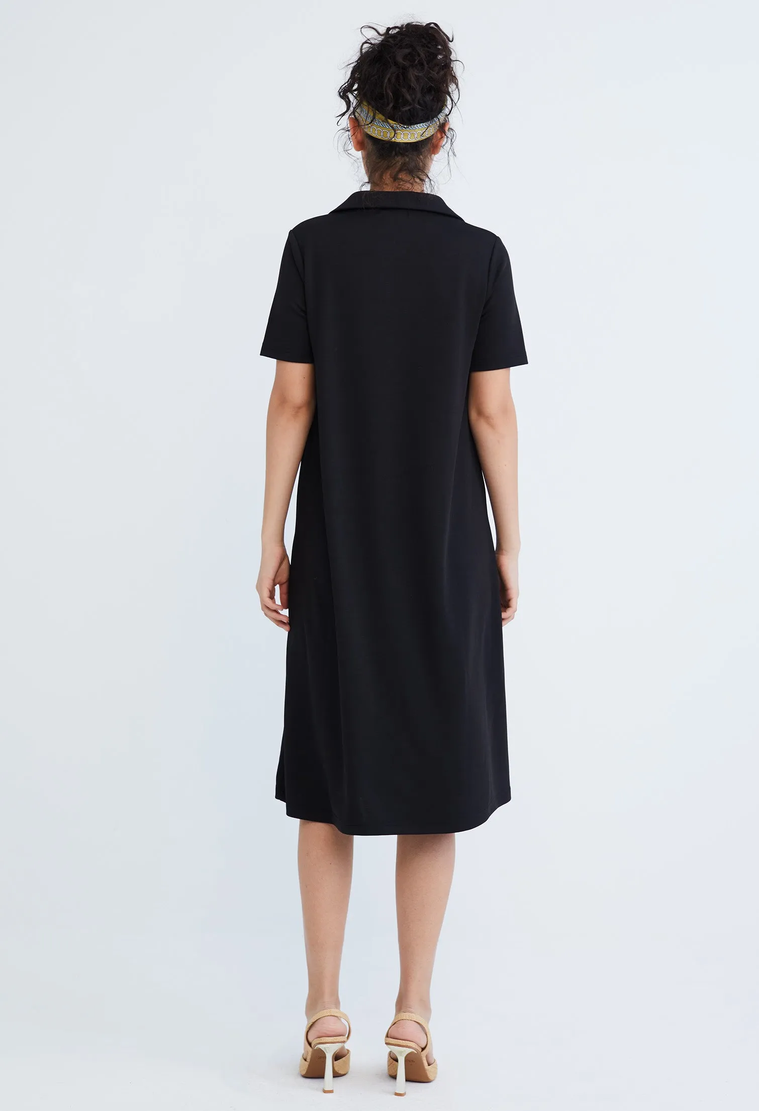Collared A-line T-Shirt Dress
