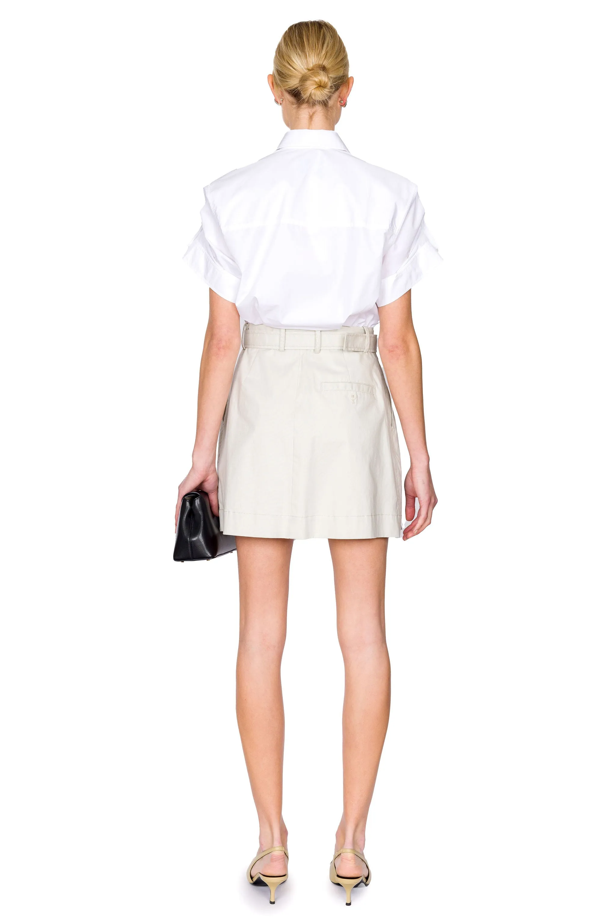 Combo Shirt Dress With Pleated Skirt