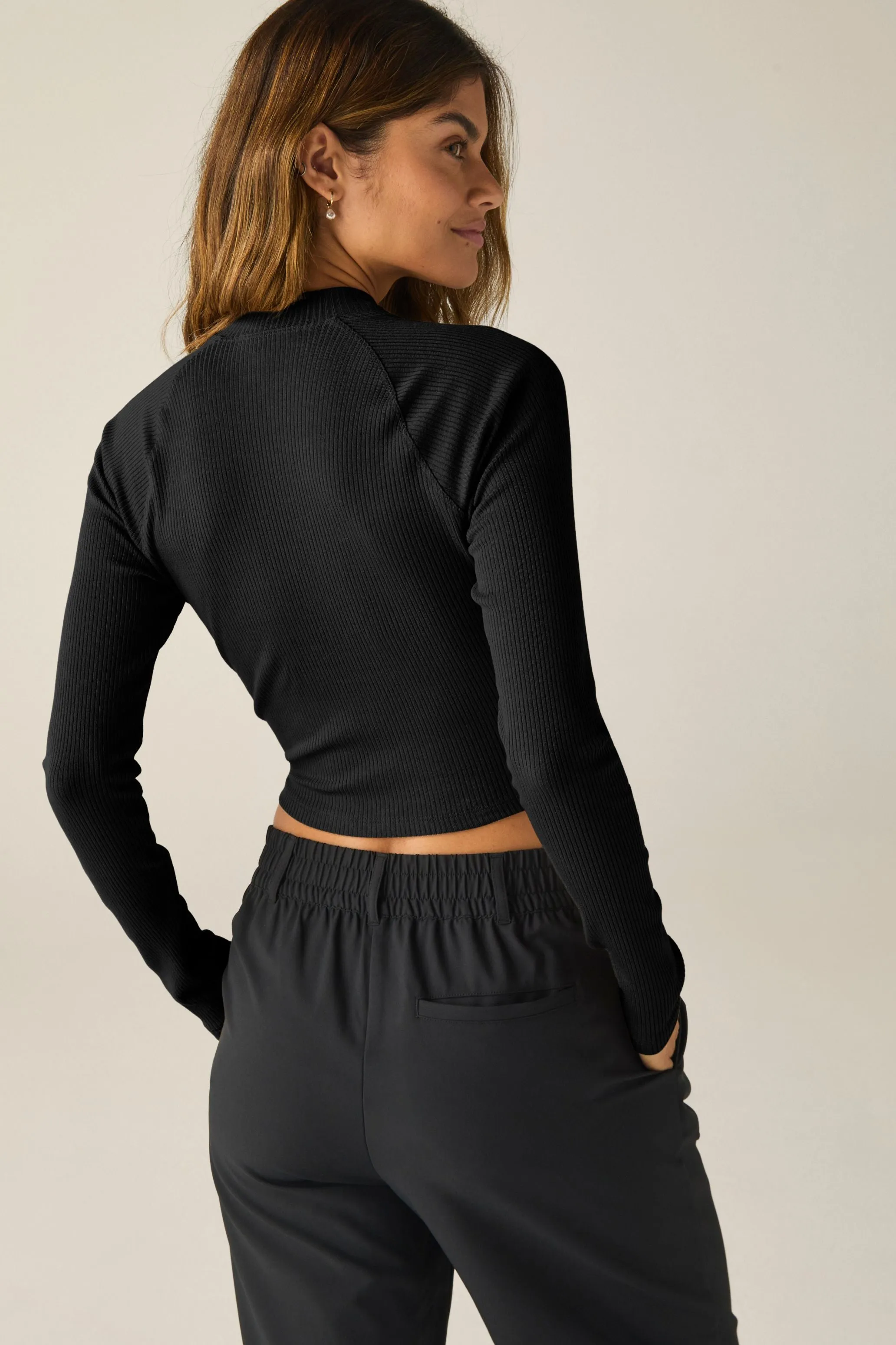 Contours Mock Neck Crop Top
