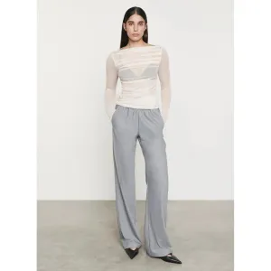 COTTON MESH DRAPED BOATNECK