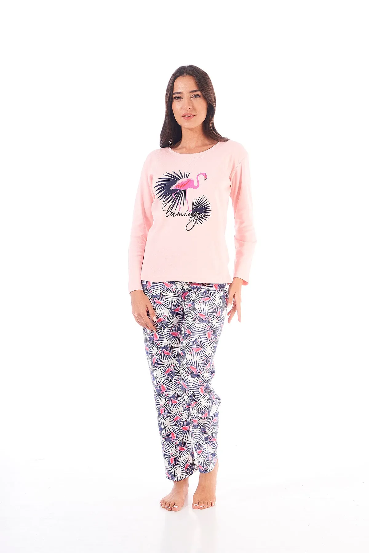 Cotton Pyjama Set With A Flamingo Design
