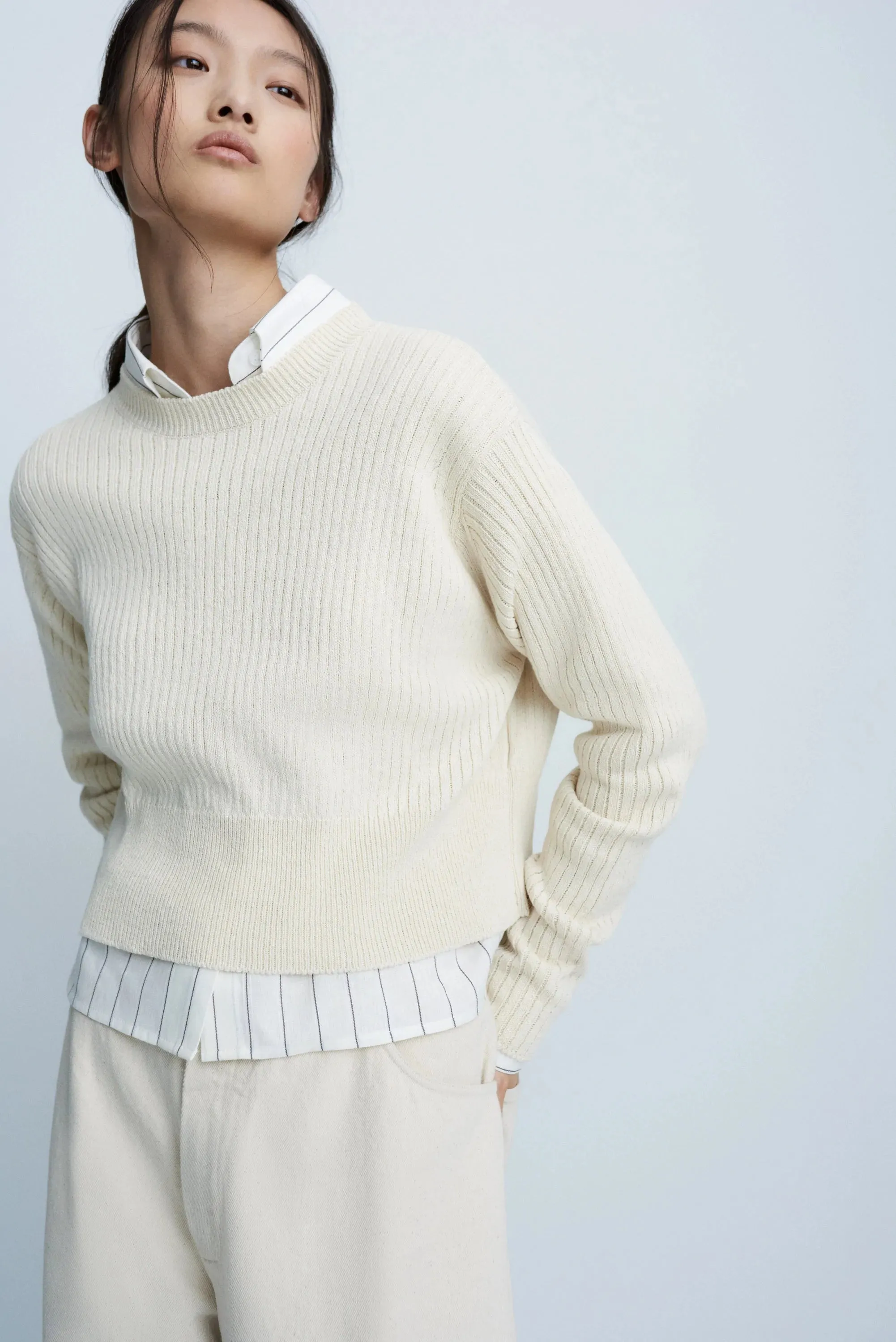 Cotton Sweater, Natural