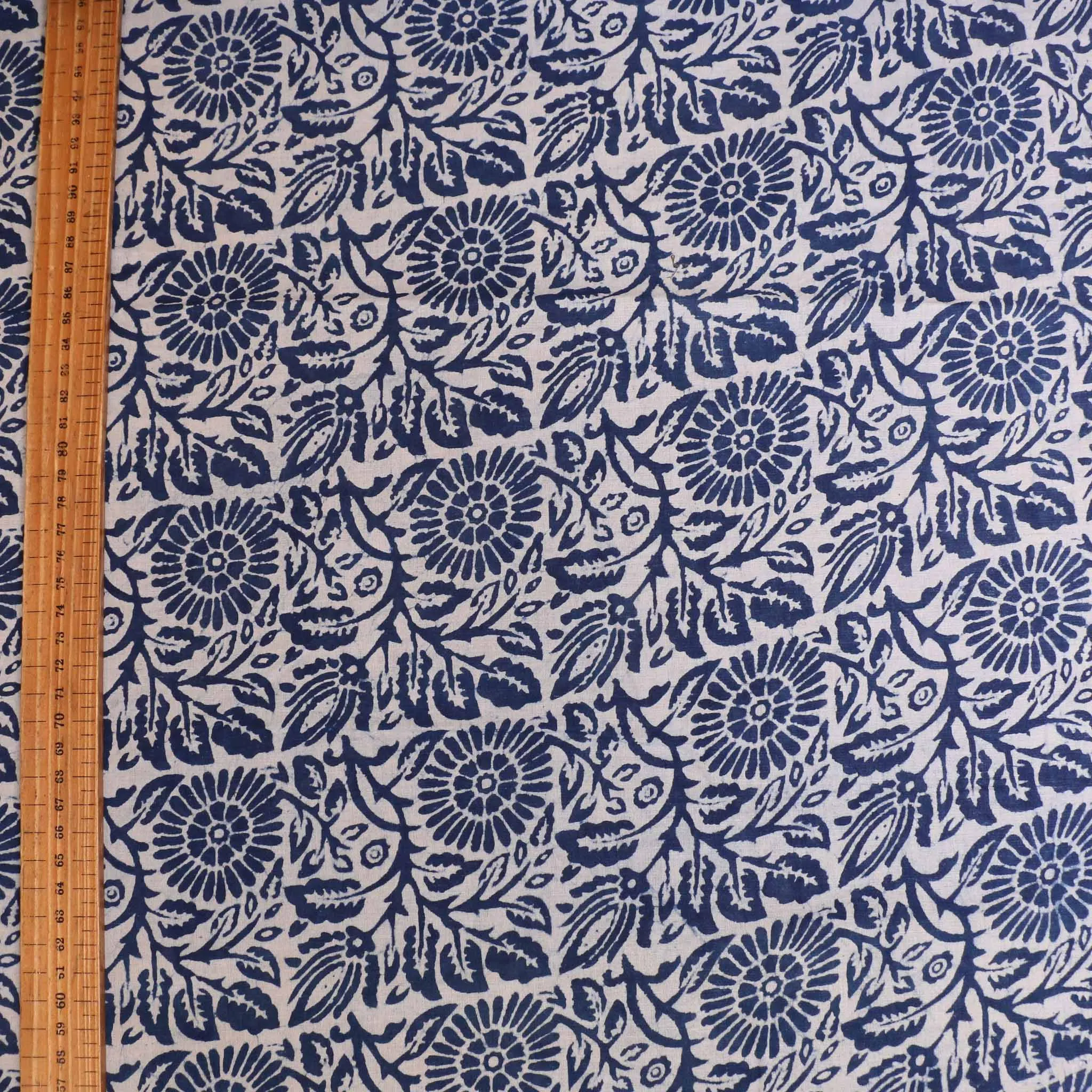 Cotton Voile - Indigo Hand block print