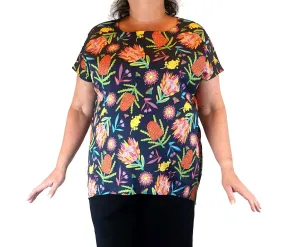 Cottonwood 100% cotton pretty flower print top fits size 16-18