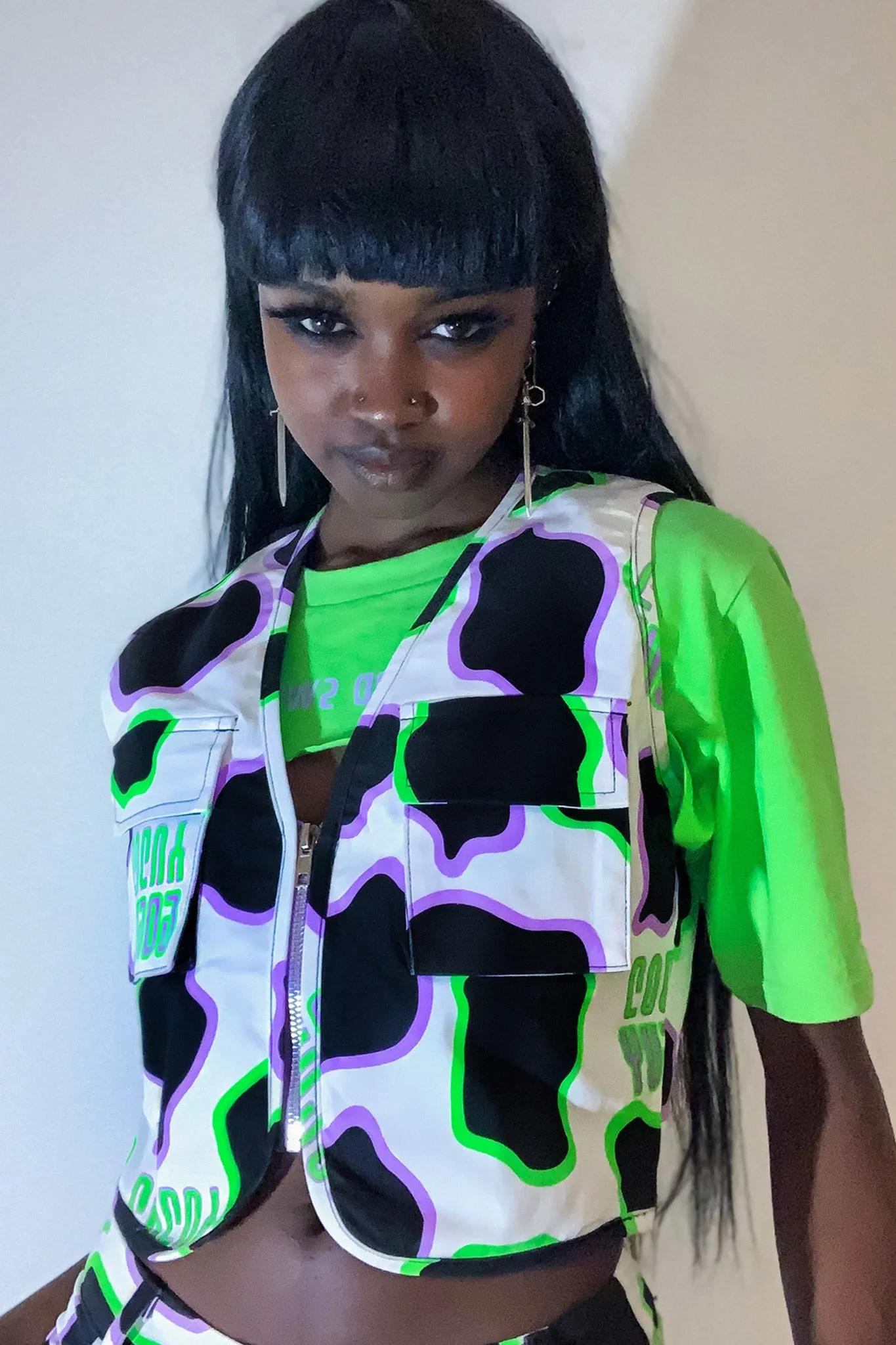 Cow Print Utility Vest