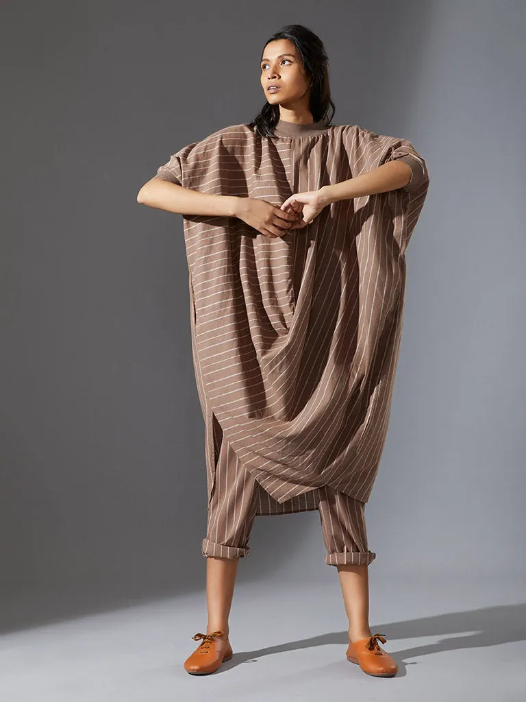 Cowl Tunic With Ribbed Collar