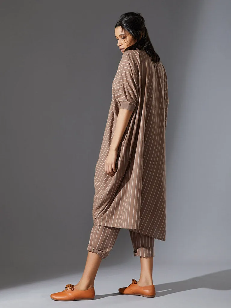 Cowl Tunic With Ribbed Collar