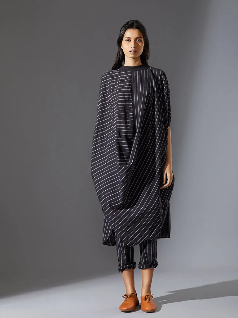 Cowl Tunic With Ribbed Collar