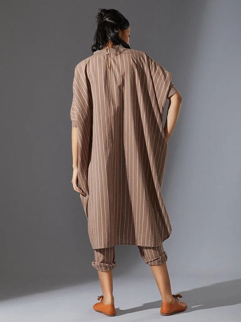 Cowl Tunic With Ribbed Collar