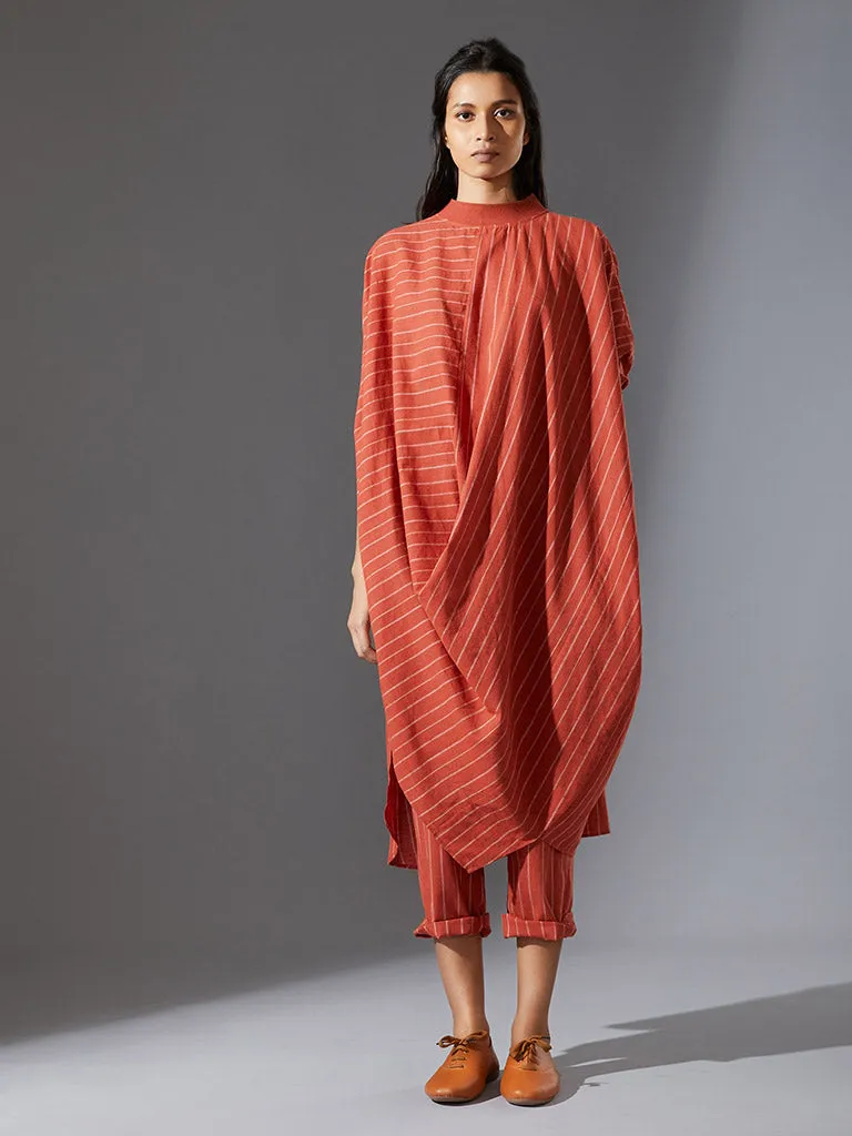 Cowl Tunic With Ribbed Collar
