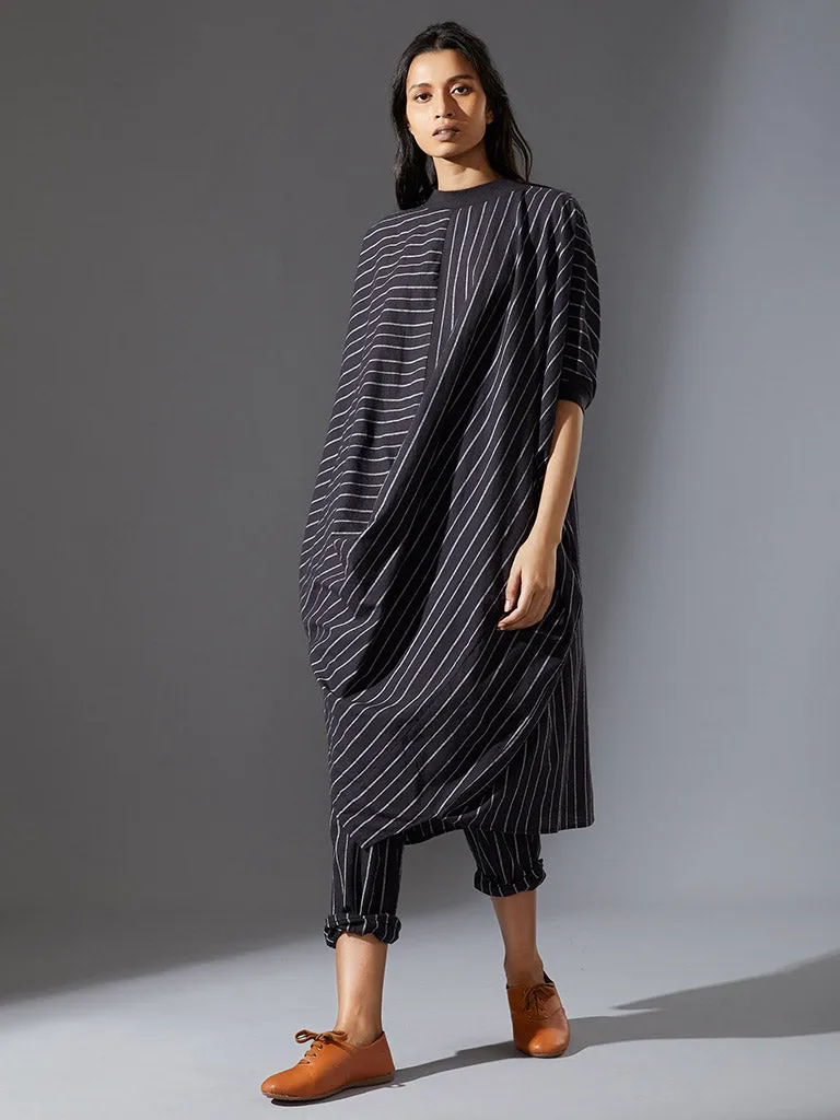 Cowl Tunic With Ribbed Collar