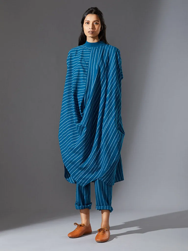 Cowl Tunic With Ribbed Collar