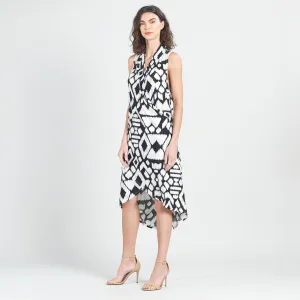 Crinkle Pleat Knit - Crossover Tulip Hem Dress - Aztec - Final Sale!